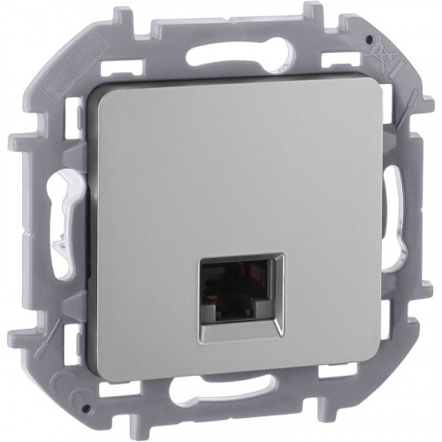 Розетка компьютерная СП Inspiria RJ45 кат.5E UTP IP20 алюм. IEK 673827 Розетка компьютерная СП Inspiria RJ45 кат.5E UTP IP20 алюм. IEK 673827