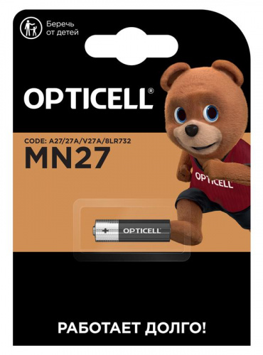 Элемент питания алкалиновый A27/MN27/8LR732 12В (блист.1шт) Specialty Opticell 5070002 Элемент питания алкалиновый A27/MN27/8LR732 12В (блист.1шт) Specialty Opticell 5070002