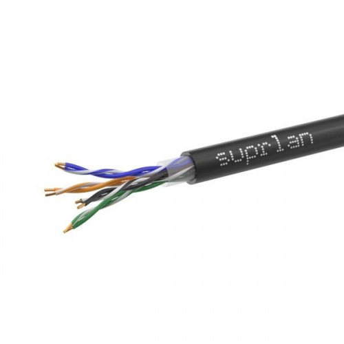 Кабель витая пара U/UTP кат.5E 4х2х24AWG solid Cu PE Outdoor Standart черн. (м) SUPRLAN 01-0325-1 Кабель витая пара U/UTP кат.5E 4х2х24AWG solid Cu PE Outdoor Standart черн. (м) SUPRLAN 01-0325-1