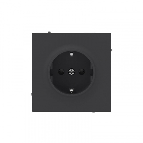 Розетка силовая KANT 2P+E без шторки черн. уголь DKC 7012033 Розетка силовая KANT 2P+E без шторки черн. уголь DKC 7012033