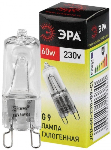 Лампа галогенная G9-JCD-60-230V-Cl 60Вт капсула G9 230В Эра C0027370 Лампа галогенная G9-JCD-60-230V-Cl 60Вт капсула G9 230В Эра C0027370