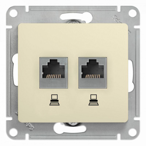 Розетка компьютерная 2-м Glossa RJ45 кат.5E механизм беж. SE GSL000285KK Розетка компьютерная 2-м Glossa RJ45 кат.5E механизм беж. SE GSL000285KK