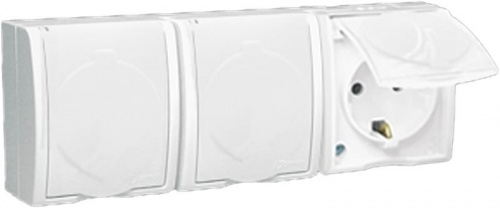 Розетка 3-м ОП Simon15 16А IP54 250В с заземл. с крышкой винт. клеммы бел. Simon 1594437-030 Розетка 3-м ОП Simon15 16А IP54 250В с заземл. с крышкой винт. клеммы бел. Simon 1594437-030
