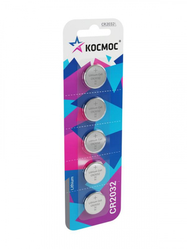 Элемент питания литиевый CR2032 5хBL (блист.5шт) КОСМОС KOC20325BL Элемент питания литиевый CR2032 5хBL (блист.5шт) КОСМОС KOC20325BL