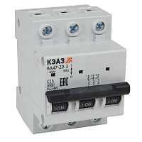 Выключатель автоматический модульный 3п C 25А 4.5кА ВА47-29-3C25-УХЛ3 КЭАЗ 318289