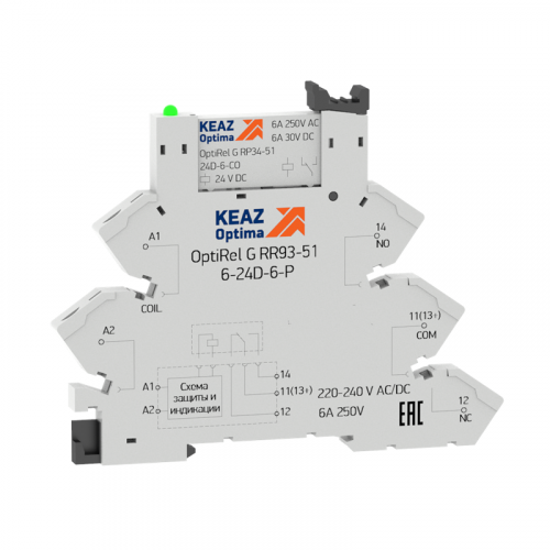 Модуль релейный OptiRel G RM38-61-24D-6-P-CO КЭАЗ 282948 Модуль релейный OptiRel G RM38-61-24D-6-P-CO КЭАЗ 282948