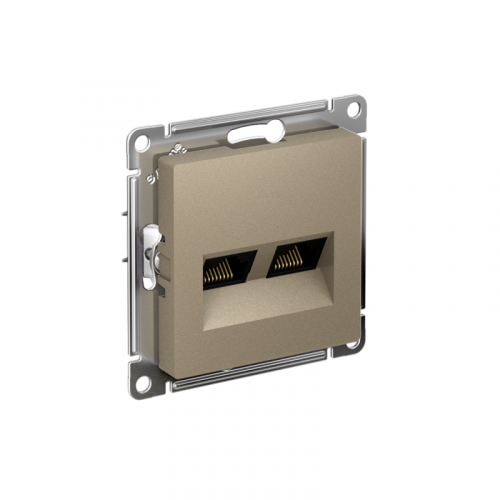 Розетка компьютерная 2-м AtlasDesign RJ45 кат.5E механизм шампань SE ATN000585 Розетка компьютерная 2-м AtlasDesign RJ45 кат.5E механизм шампань SE ATN000585
