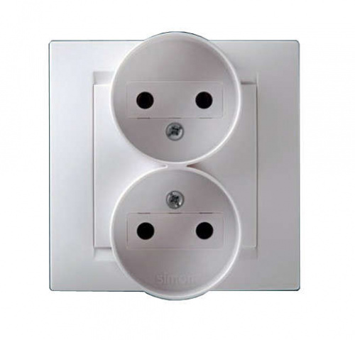 Розетка 2-м СП Simon15 16А IP20 250В без заземл. винт. клеммы бел. Simon 1590457-030 Розетка 2-м СП Simon15 16А IP20 250В без заземл. винт. клеммы бел. Simon 1590457-030