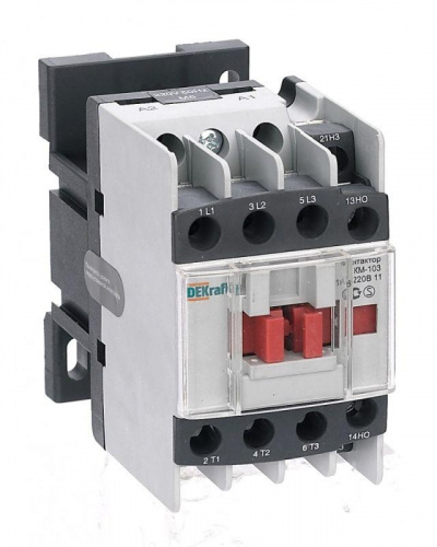 Контактор КМ-103 18А кат. 220В AC 1НО+1НЗ AC-3 DEKraft 22113DEK Контактор КМ-103 18А кат. 220В AC 1НО+1НЗ AC-3 DEKraft 22113DEK