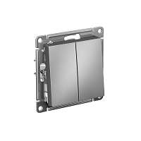 Выключатель 2-кл. СП AtlasDesign 10А IP20 (сх. 5) 10AX механизм сталь SE ATN000951