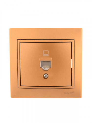 Розетка компьютерная 1-м СП Mira RJ45 зол. метал. LEZARD 701-1313-139 Розетка компьютерная 1-м СП Mira RJ45 зол. метал. LEZARD 701-1313-139