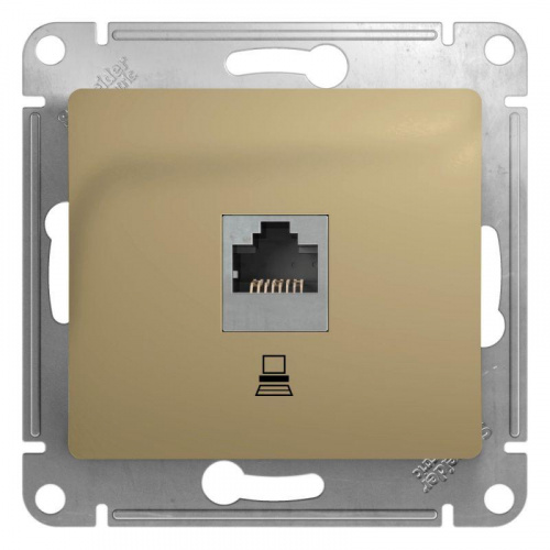 Розетка компьютерная 1-м СП Glossa RJ45 кат.5E механизм титан SE GSL000481K Розетка компьютерная 1-м СП Glossa RJ45 кат.5E механизм титан SE GSL000481K