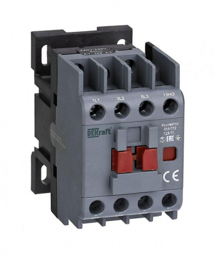 Контактор 12А 230В AC АС3 АС4 1НО+1НЗ КМ-102 DEKraft 21910DEK Контактор 12А 230В AC АС3 АС4 1НО+1НЗ КМ-102 DEKraft 21910DEK