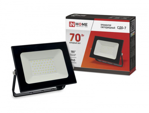 Прожектор светодиодный СДО-7 70Вт 6500К IP65 6300лм 230В черн. IN HOME 4690612034645 Прожектор светодиодный СДО-7 70Вт 6500К IP65 6300лм 230В черн. IN HOME 4690612034645