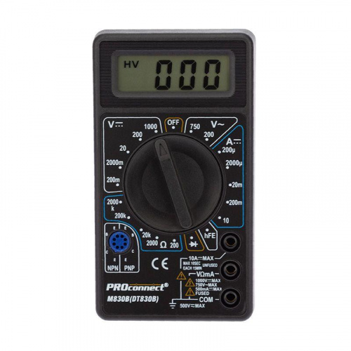 Мультиметр портативный M830B (DT830B) PROCONNECT 13-3011 Мультиметр портативный M830B (DT830B) PROCONNECT 13-3011