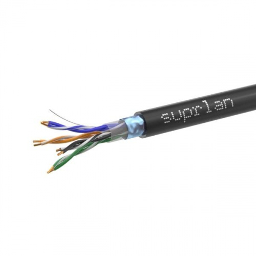 Кабель витая пара F/UTP кат.5E 4х2х24AWG solid Cu PE Outdoor Standard черн. (м) SUPRLAN 01-1028-1 Кабель витая пара F/UTP кат.5E 4х2х24AWG solid Cu PE Outdoor Standard черн. (м) SUPRLAN 01-1028-1