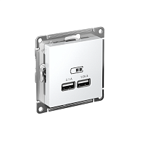 Розетка USB AtlasDesign тип A+A 5В 1х2.1А 2х1.05А механизм бел. SE ATN000133