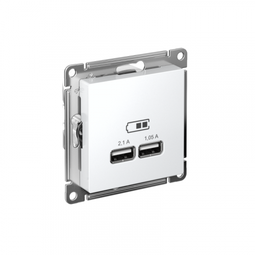 Розетка USB AtlasDesign тип A+A 5В 1х2.1А 2х1.05А механизм бел. SE ATN000133 Розетка USB AtlasDesign тип A+A 5В 1х2.1А 2х1.05А механизм бел. SE ATN000133