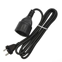 Удлинитель-шнур 1х2м без заземл. 10А IP20 ПВС 2х1 черн. DOMTOK 2338