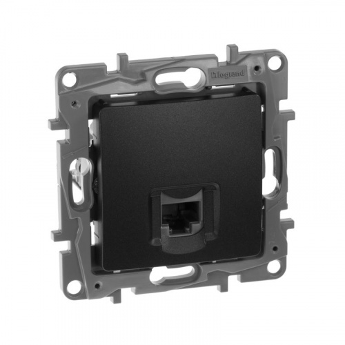 Розетка компьютерная 1-м СП Etika RJ45 кат.5E UTP IP20 механизм антрацит IEK 672641 Розетка компьютерная 1-м СП Etika RJ45 кат.5E UTP IP20 механизм антрацит IEK 672641