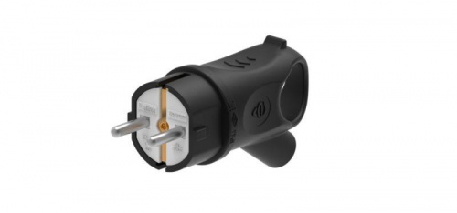 Вилка угловая MultiSet 16А 250В IP44 с заземл. каучук черн. SE MST1102BK