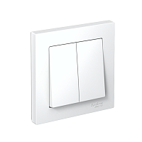 Выключатель 2-кл. СП AtlasDesign 10А IP20 (сх. 5) 10AX в сборе бел. SE ATN000152