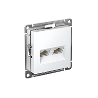 Розетка компьютерная 2-м AtlasDesign RJ45 кат.5E механизм бел. SE ATN000185