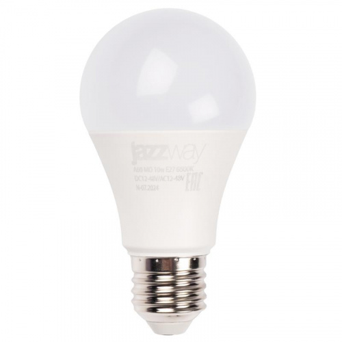 Лампа светодиодная низковольтная PLED-A60 MO 10Вт 6500К холод. бел. E27 12-48В AC/DC Pro JazzWay 5050532 Лампа светодиодная низковольтная PLED-A60 MO 10Вт 6500К холод. бел. E27 12-48В AC/DC Pro JazzWay 5050532