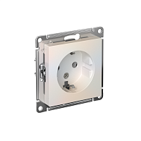 Розетка 1-м СП AtlasDesign 16А IP20 с заземл. механизм жемчуж. SE ATN000443