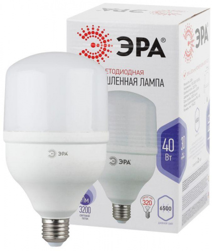 Лампа светодиодная высокомощная STD LED POWER T120-40W-6500-E27 40Вт T120 колокол 6500К холод. бел. E27 3200лм Эра Б0027006 Лампа светодиодная высокомощная STD LED POWER T120-40W-6500-E27 40Вт T120 колокол 6500К холод. бел. E27 3200лм Эра Б0027006