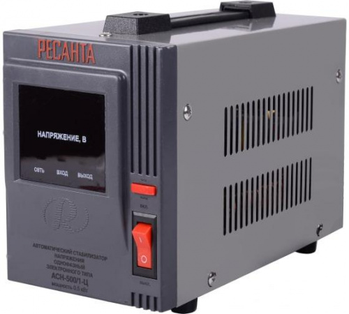 Стабилизатор напряжения АСН-500/1-Ц 1ф 0.5кВт IP20 релейный Ресанта 63/6/1 Стабилизатор напряжения АСН-500/1-Ц 1ф 0.5кВт IP20 релейный Ресанта 63/6/1