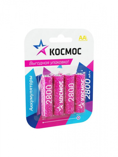 Аккумулятор AA/R6 2800мА.ч NI-MN BP-4 (блист.4шт) КОСМОС KOCR6NIMH2800MAH4BL Аккумулятор AA/R6 2800мА.ч NI-MN BP-4 (блист.4шт) КОСМОС KOCR6NIMH2800MAH4BL