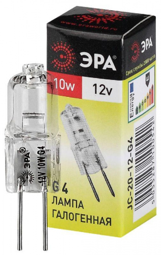 Лампа галогенная G4-JC-10W-12V ЭРА C0027367 Лампа галогенная G4-JC-10W-12V ЭРА C0027367