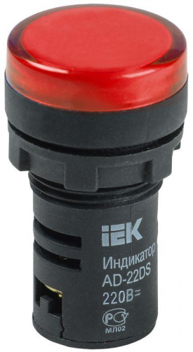 Лампа светосигнальная AD22DS d22мм 230В красн. KARAT IEK BLS10-ADDS-230-K04 Лампа светосигнальная AD22DS d22мм 230В красн. KARAT IEK BLS10-ADDS-230-K04