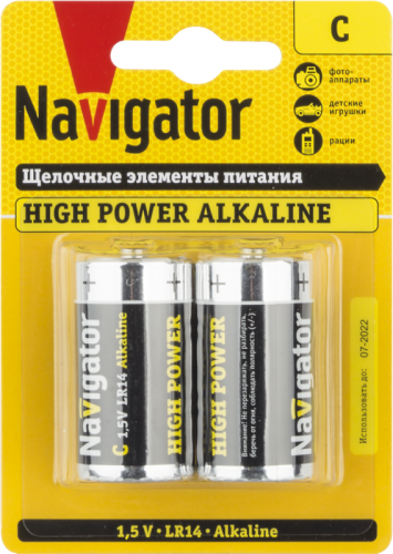 Элемент питания алкалиновый C/LR14 94 754 NBT-NE-LR14-BP2 (блист.2шт) NAVIGATOR 94754 Элемент питания алкалиновый C/LR14 94 754 NBT-NE-LR14-BP2 (блист.2шт) NAVIGATOR 94754