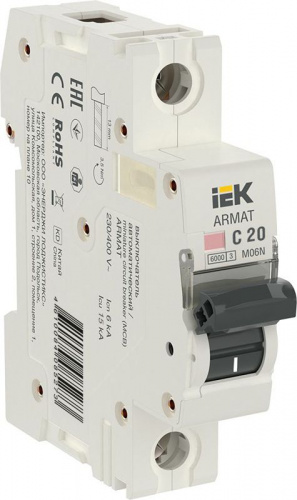 Выключатель автоматический модульный 1п C 20А M06N ARMAT IEK AR-M06N-1-C020 Выключатель автоматический модульный 1п C 20А M06N ARMAT IEK AR-M06N-1-C020