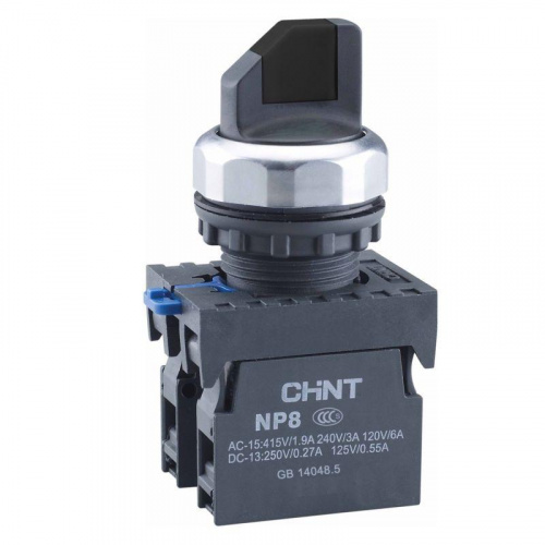 Переключатель без подсветки NP8-11X/212 2 полож. с фиксацией черн. 1НО+1НЗ IP65 (R) CHINT 578129 Переключатель без подсветки NP8-11X/212 2 полож. с фиксацией черн. 1НО+1НЗ IP65 (R) CHINT 578129