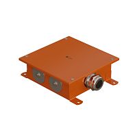 SMB165 Коробка металлическая, огн. E-110,о/п 164х164х65, 1 метал. гермоввод 18-25мм +5 метал. заглушек, IP66, 4P, (0,15-2,5 мм²), цвет оранж. Экопласт