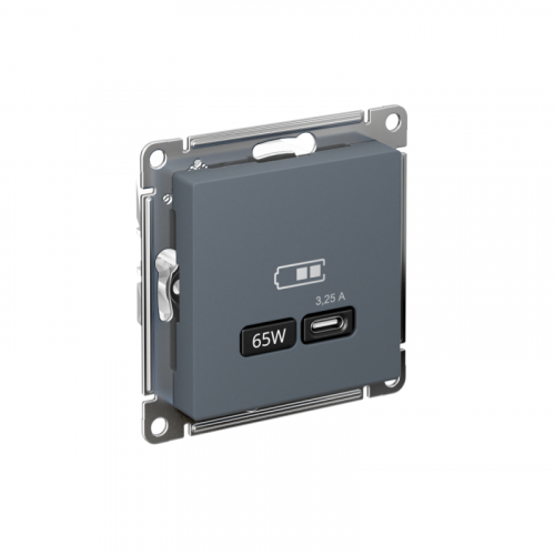 Розетка USB AtlasDesign тип C 65Вт QC PD высокоскор. ЗУ механизм грифель SE ATN000727 Розетка USB AtlasDesign тип C 65Вт QC PD высокоскор. ЗУ механизм грифель SE ATN000727