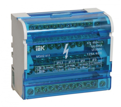 Шина на DIN-рейку в корпусе (кросс-модуль) ШНК 4х11 3L+PEN IEK YND10-4-11-125 Шина на DIN-рейку в корпусе (кросс-модуль) ШНК 4х11 3L+PEN IEK YND10-4-11-125