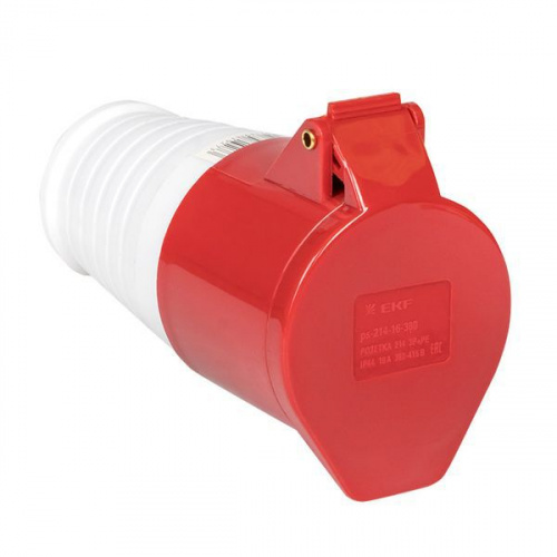 Розетка кабельная 16А 380В 3P+РЕ IP44 (214) EKF ps-214-16-380 Розетка кабельная 16А 380В 3P+РЕ IP44 (214) EKF ps-214-16-380