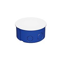 Коробка распределительная c/п. с крышкой, D100х50мм, IP30 цвет синий (1шт) Экопласт