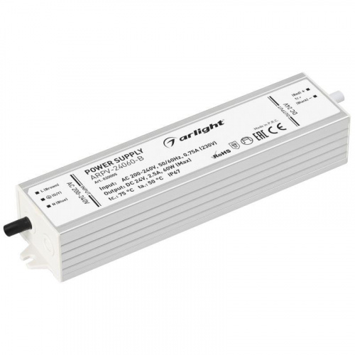 Блок питания ARPV-24060-B 24В 2.5А 60Вт IP67 метал. 3 года Arlight 020005 Блок питания ARPV-24060-B 24В 2.5А 60Вт IP67 метал. 3 года Arlight 020005