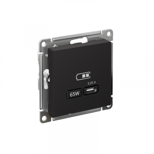 Розетка USB AtlasDesign тип C 65Вт QC PD высокоскор. ЗУ механизм карбон SE ATN001027 Розетка USB AtlasDesign тип C 65Вт QC PD высокоскор. ЗУ механизм карбон SE ATN001027